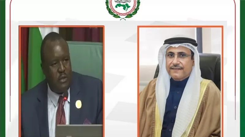 رئيس البرلمان العربي يلتقي نظيره الإفريقي ويشدد على مركزية القضية الفلسطينية