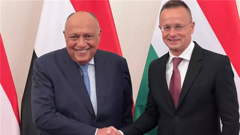 سامح شكري يجري مباحثات مع وزير خارجية المجر ببودابست 