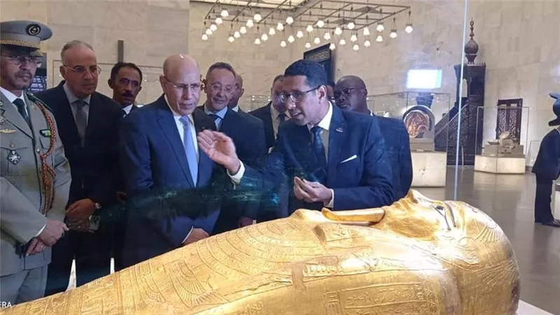 الرئيس الموريتاني يزور المتحف القومي للحضارة المصرية