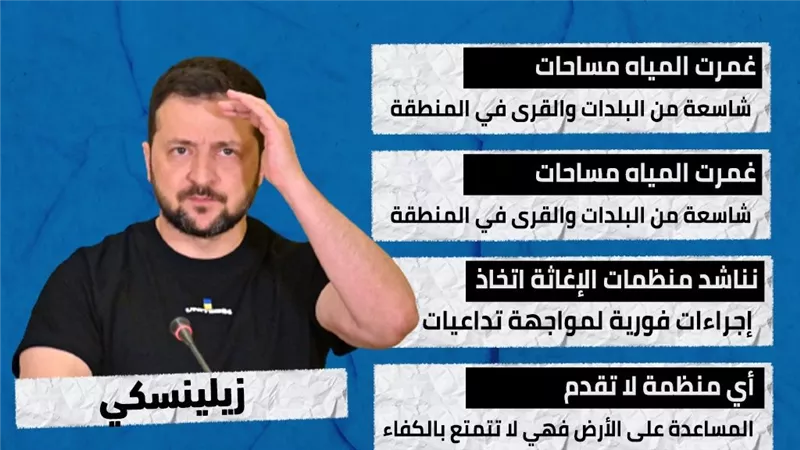 رسائل زيلينسكي بعد تفجير سد نوفا كاخوفكا (إنفوجراف)