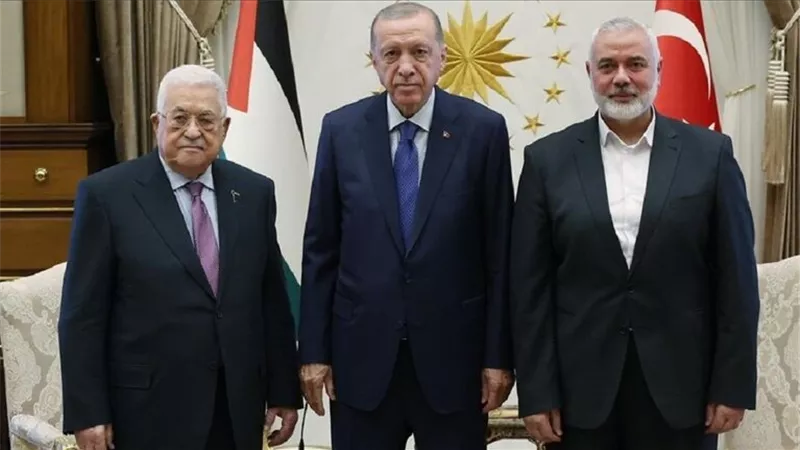 لقاء مغلق بين أردوغان وعباس وهنية في أنقرة