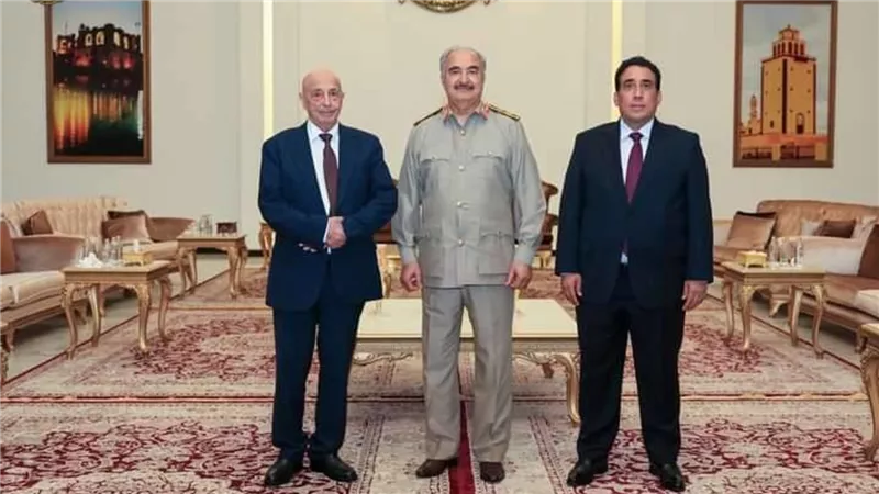 ليبيا.. حفتر والمنفي وصالح يتفقون على عدم المشاركة ‏في أي لجان إلا في الإطار الوطني الداخلي‎ ‎