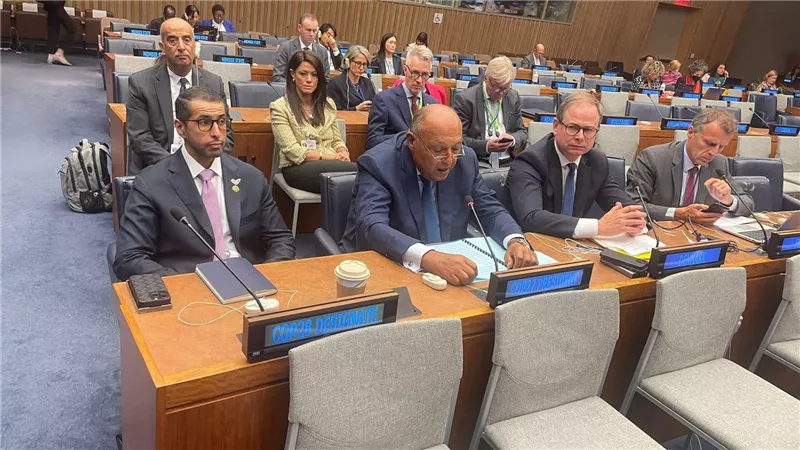 وزير الخارجية يلقي كلمة خلال قمة الطموح المناخي