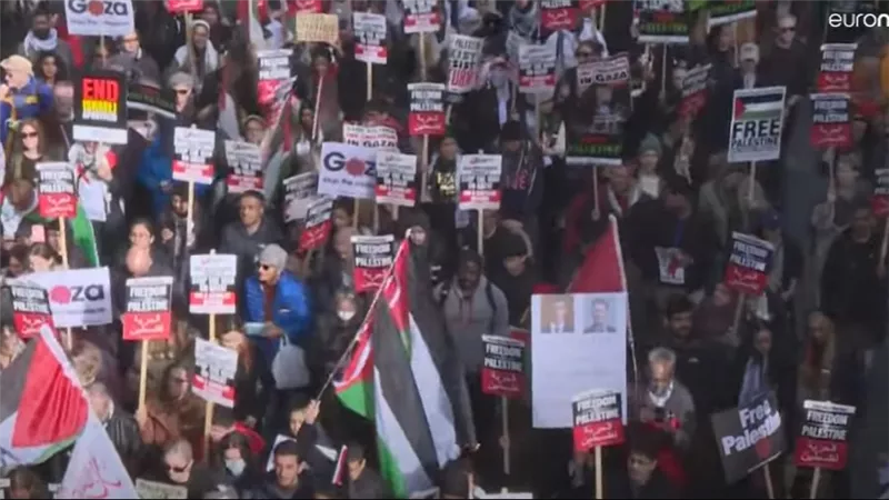مسيرات في مدن أوروبية تندد بالاعتداء على الشعب الفلسطيني