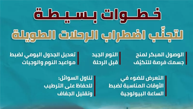 خطوات بسيطة لتجنّب اضطراب الرحلات الطويلة (انفوجراف)