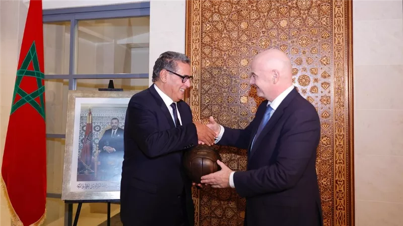 إنفانتينو يجتمع بـ رئيس الحكومة المغربية لمناقشة استعدادات تنظيم كأس العالم 2030 