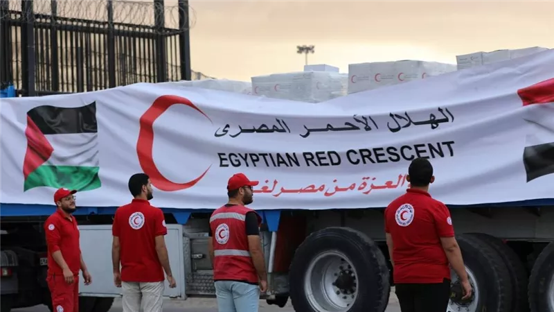 وزيرة الدفاع الأيرلندية تتفقد مخازن الهلال الأحمر بالعريش وتثمن الجهود المصرية لإغاثة سكان غزة