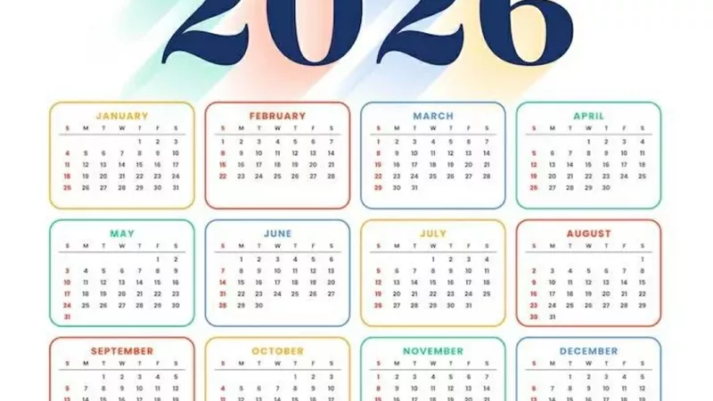 أجندة العطلات الرسمية المتبقية في 2026