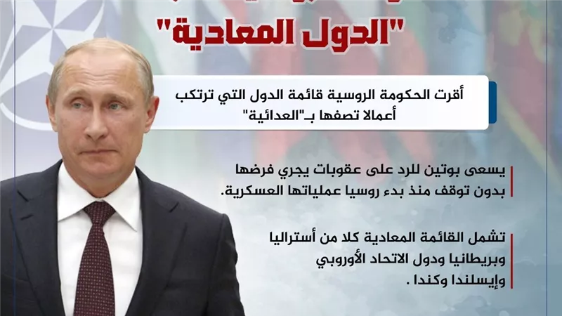 الحكومة الروسية تقر قائمة الدول المعادية 