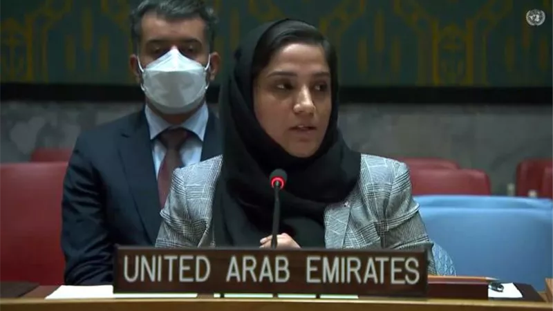 مندوبة الإمارات بمجلس الأمن: يجب خروج المجموعات العسكرية من طرابلس
