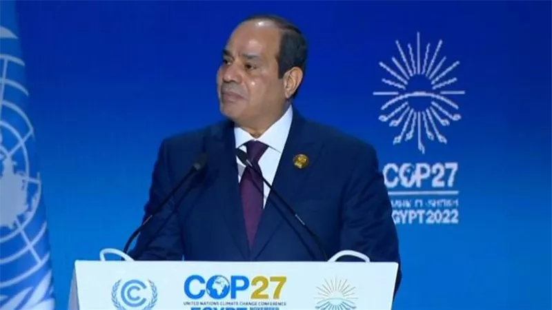  السيسي: نجتمع اليوم للتباحث بشأن إحدى أكثر القضايا العالمية أهمية وهي تغير المناخ (صور)
