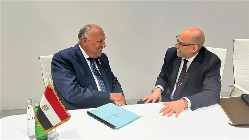 سامح شكري يلتقي السكرتير التنفيذي لإتفاقية الأمم المتحدة الإطارية لتغير المناخ 